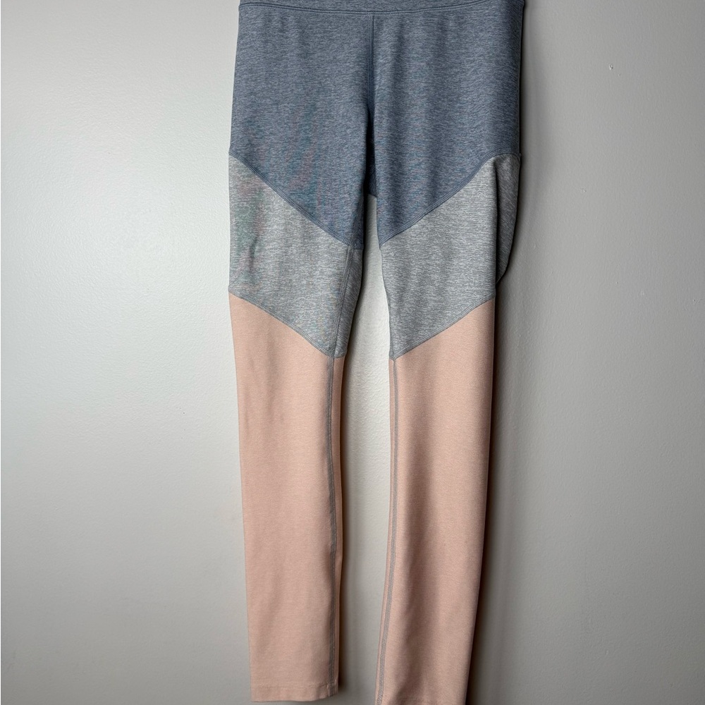 Outdoor Voices Gray and Pink Color Block Leggings